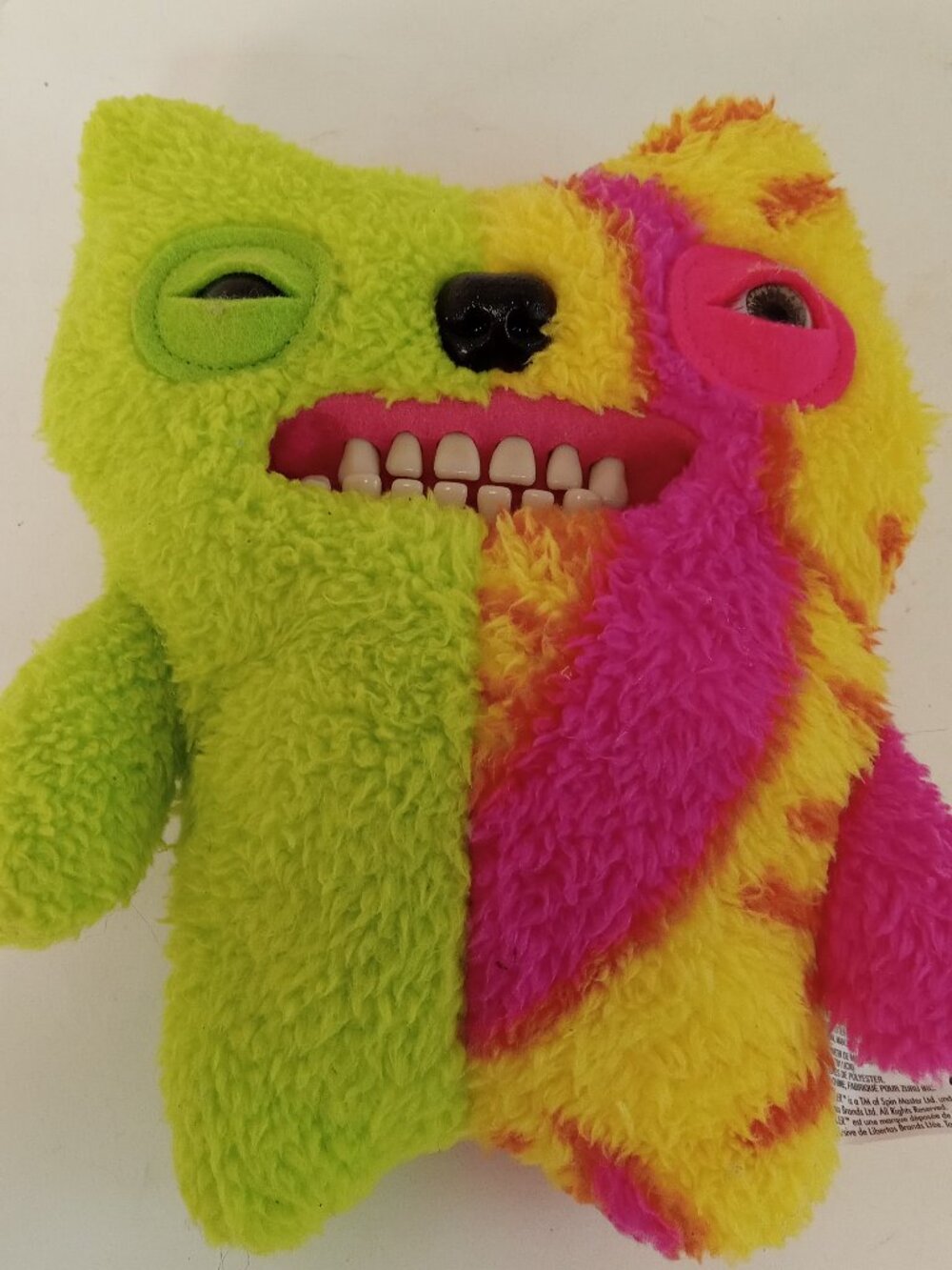 Zuru Fuggler Munch Tooth Plush Neon Green Pink Misfit Monsters Ugly Doll 8"